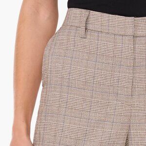 Nordstrom Halogen Plaid Straight Leg Pants, Size 10, Light Brown/Blue plaid